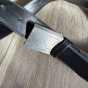 Burberry Black Leather Belt Bag with Silver Buckle